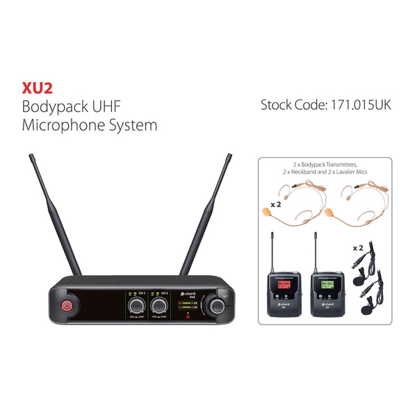 XU2 UHF Headset Microphone Systems 2 Channel