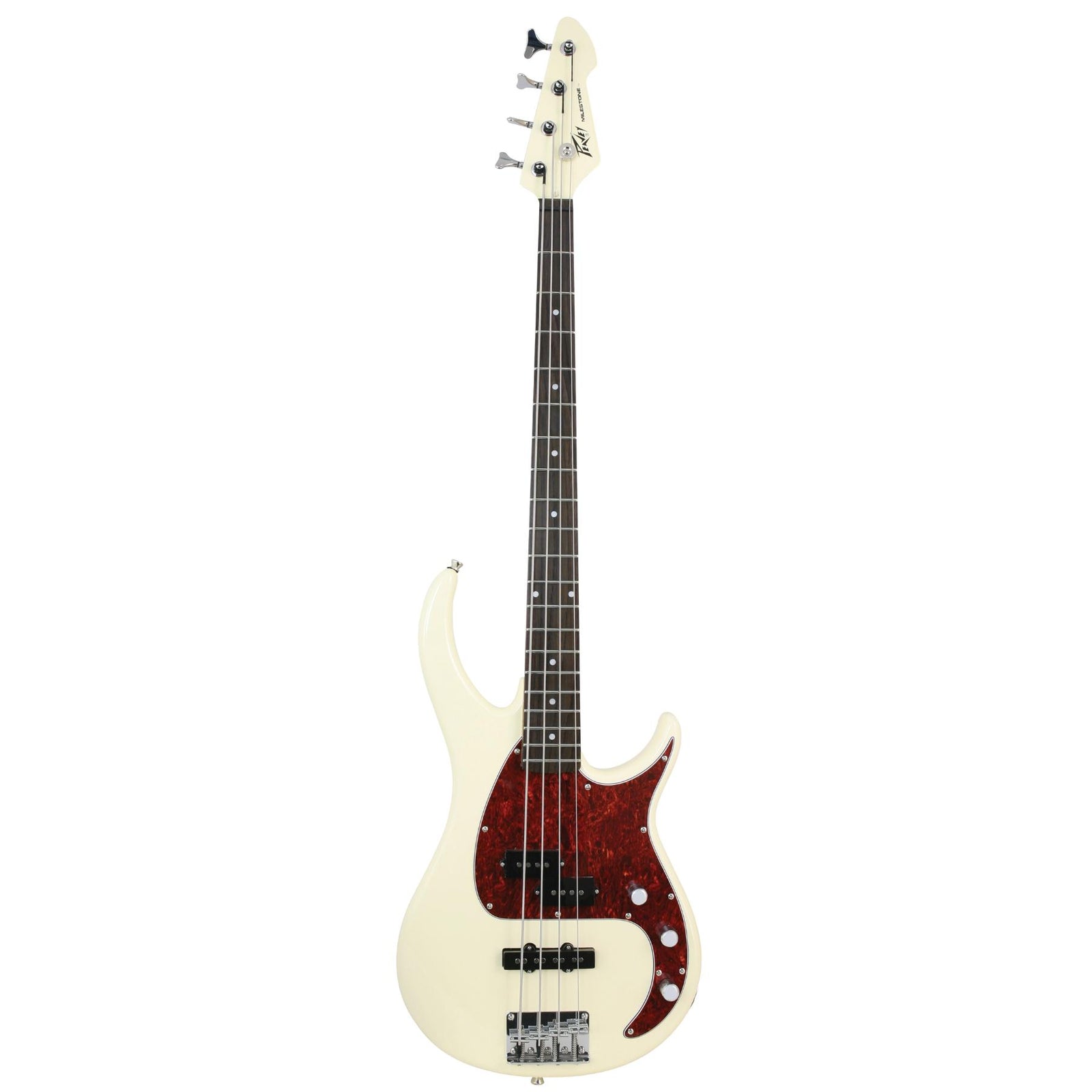 Milestone Bass Guitar - Ivory White
