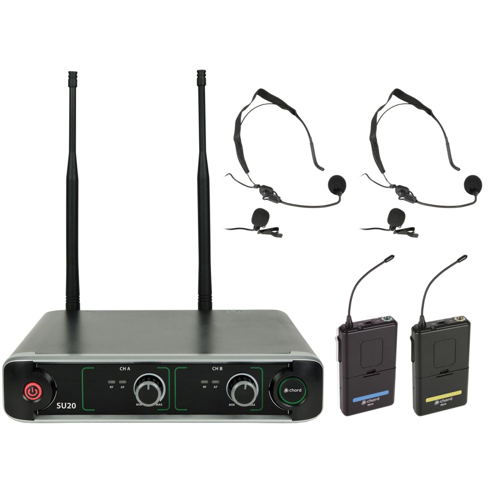 SU20 Dual UHF Wireless headset belt pack 2