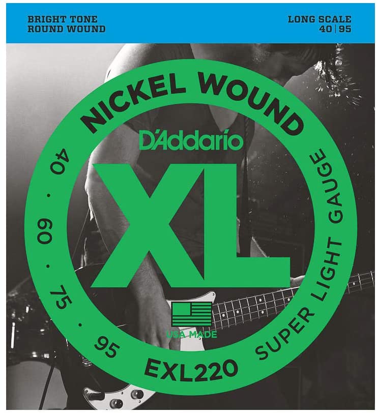 EXL220 Nickel Wound 40-95 Bass Guitar Strings, Long Scale