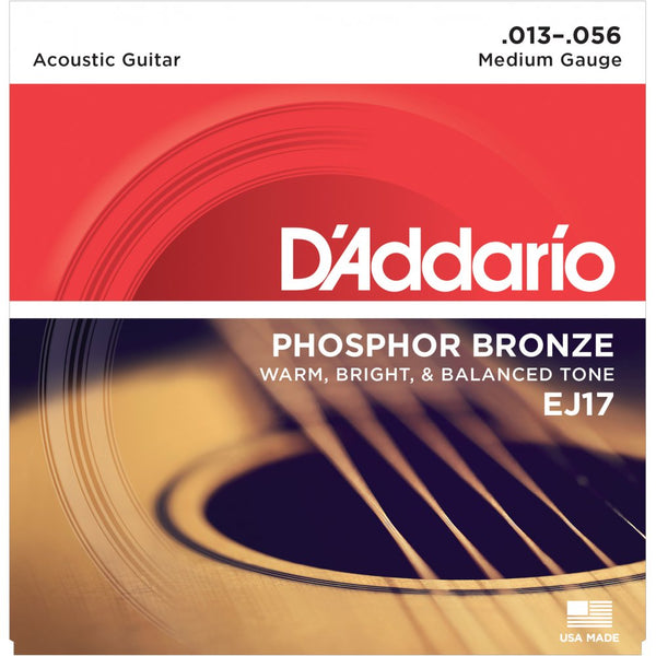 EJ17 Phosphor Bronze Acoustic Guitar Strings 13-56 Medium