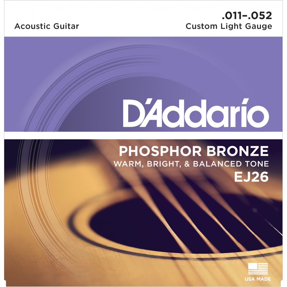EJ26 Phosphor Bronze Acoustic Guitar Strings 11-52 Custom Light