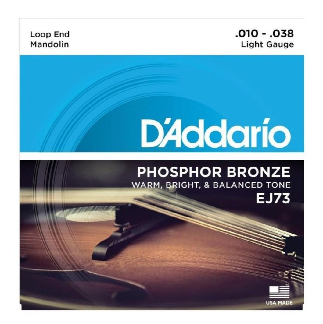 EJ73 Mandolin Strings, Phosphor Bronze Wound, Loop End, 10-38 Light