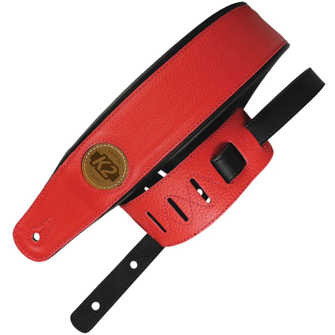 3" Leather Top Strap Red
